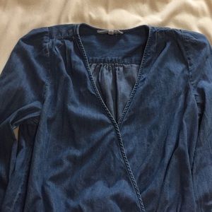 Madewell denim wrap top. XS.